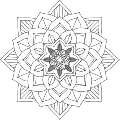 Easy Mandala coloring book simple and basic for beginners, seniors and children. Set of Mehndi flower pattern for Henna drawing and tattoo. Decoration in ethnic oriental, Indian style.