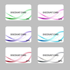 Set of bonus cards with colored abstract design. Wave Elements. eps 10