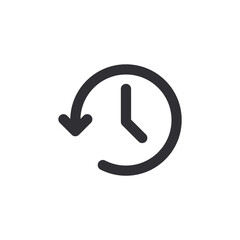 History icon. History line. Vector timer. Countdown time. Clock sign. Time icon. Clock icon. Return icon. Return time. Past time.
