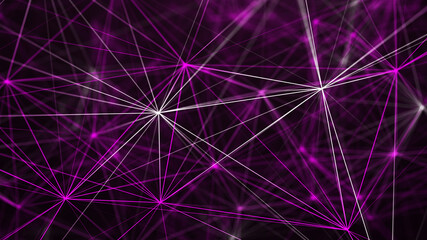 Digital plexus of glowing lines and dots. Abstract background. 3D rendering. Network or connection. 3d rendering.