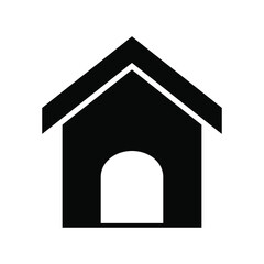 Home page button or a house black icon vector illustration.
