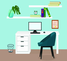 workplace at home, freelance concept