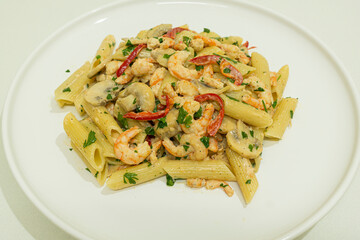 Pasta with shrimp