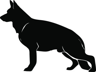 German Shepherd dog vector silhouette illustration
