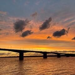 Fototapeta premium sunset over the bridge
