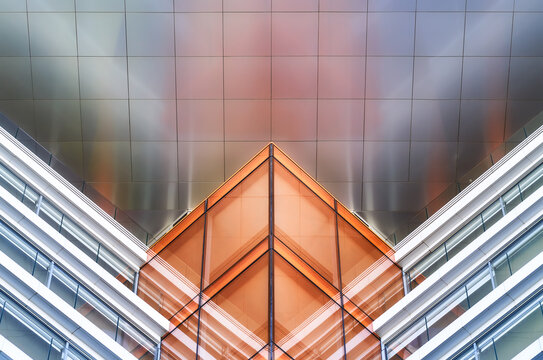 Interior of modern glass building
