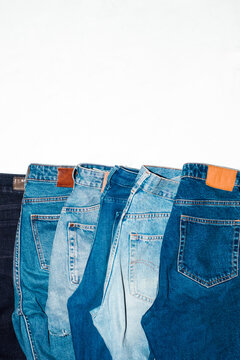 Blue Jeans on White Background