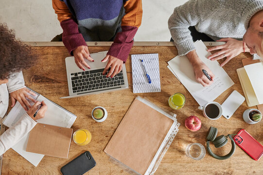 People working around a table
