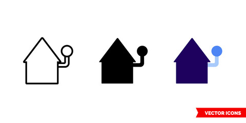 Outdoor camera icon of 3 types color, black and white, outline. Isolated vector sign symbol.