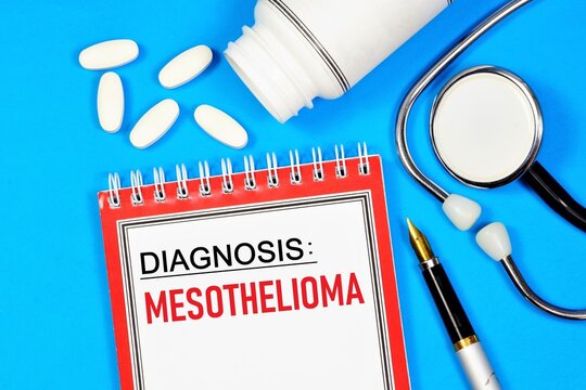 Mesothelioma Is A Tumor Of Mesothelial Cells. Text Label Of The Doctor's Diagnosis. Medication Treatment.