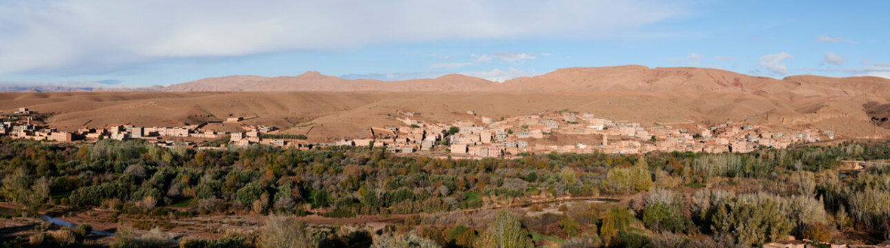 Ziz oasis panoramic view Morocco
