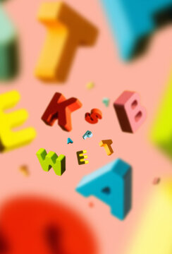 Colorful Letters Flying