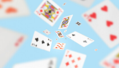 Playing Cards Flying