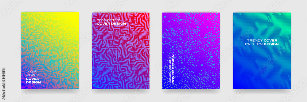 Poster Backgrounds with geometric and color gradient patterns, vector abstract cover designs. Liquid fluid and geometric liquid fluid flow graphic, art posters and color gradient abstract backgrounds