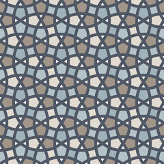 Arabic geometry, Tangled Moroccan Pattern, seamless vector background.