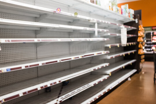 Empty grocery store shelves during the Coronavirus pandemic