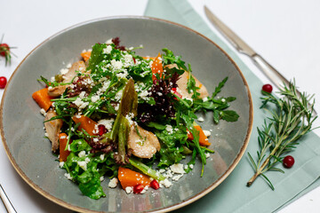 Christmas food party diner salad green and red 