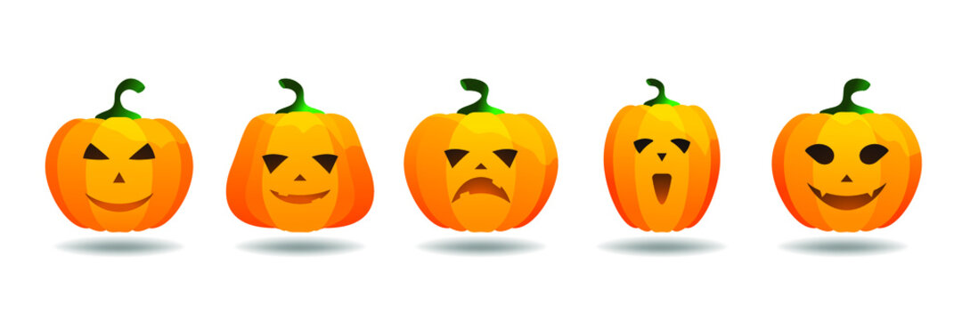 Halloween pumpkin set vector illustration. Isolated pumpkin for design. Halloween symbol.