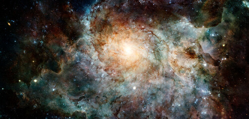 Obraz na płótnie Canvas Spiral galaxy. Deep cosmos. Outer space. Elements of this image furnished by NASA