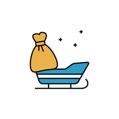 sled, Christmas line icon. Elements of New Year, Christmas illustration. Premium quality graphic design icon. Can be used for web, logo, mobile app, UI, UX