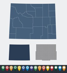 Set maps of Wyoming state