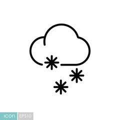 Cloud with snow vector icon. Winter sign