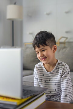 Little kid on video chat