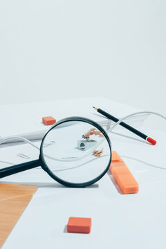 BORED AT OFFICE""-part I -white series /Office supplies / objects-abstract set ups.