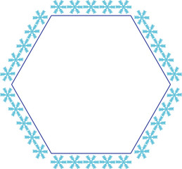 六角形雪の結晶の飾り枠