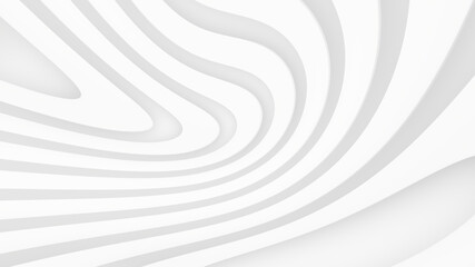 White abstract background. Smooth white lines with shadow. 3d rendering image.