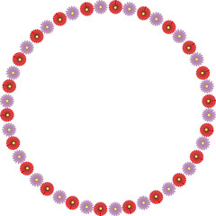 キクの円形飾り枠