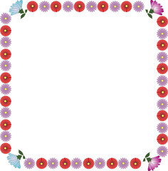 キクの角丸正方形飾り枠