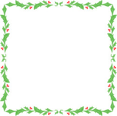 ヒイラギの角丸正方形飾り枠