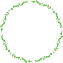 ヒイラギの円形飾り枠