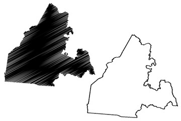 LaRue County, Kentucky (U.S. county, United States of America, USA, U.S., US) map vector illustration, scribble sketch LaRue map