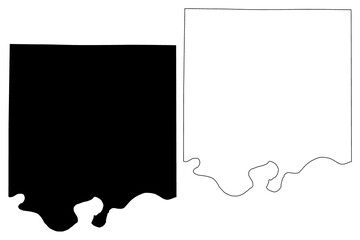 Ray County, Missouri (U.S. county, United States of America, USA, U.S., US) map vector illustration, scribble sketch Ray map