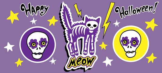Funny Stickers for Happy Halloween Party