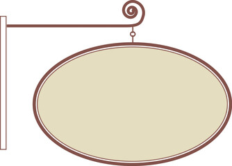 楕円形吊り下げ看板