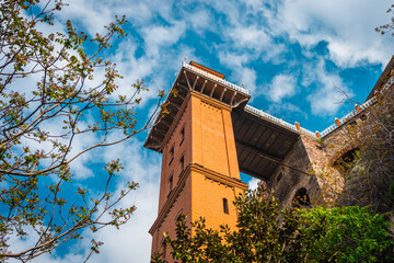 The Historical Elevator view on Dario Moreno Street. Izmir, Turkey.