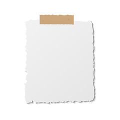 Fototapeta premium Paper reminder post note. Notice sheet template on stick tape. Postit annotation blank. Notepaper sticker for text message. Important office bulletin list. Grunge sheet