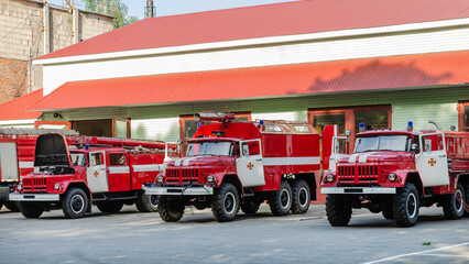 red car of the fire department,
