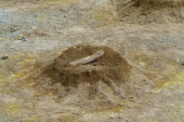Cooking in the Earth at Hotsprings Of The Lake Furnas. Sao Miguel, Azores. Lagoa das Furnas Hotsprings.