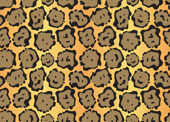 Leopard texture. Seamless print with wild animal skin. Leopard or cheetah nature design pattern. Wild animal skin print. Vector illustration background