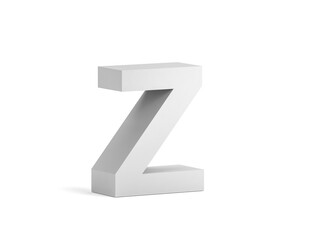 White bold letter Z isolated on white background 3d