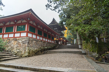 石上神宮 雨の境内風景