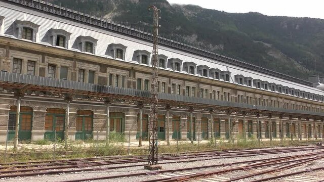 Abandoned railway station of Canfranc Huesca Spain 