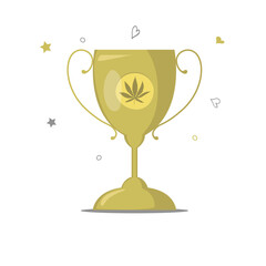 Winner cup with Cannabis leaf isolated illustration