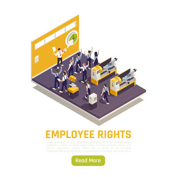 Employees Rights Protection Isometric Composition 