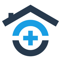 circle first aid and home icon