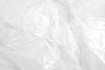 Clear plastic texture with white color. Nylon polythene wrap. Plastic free lifestyle, ecology...